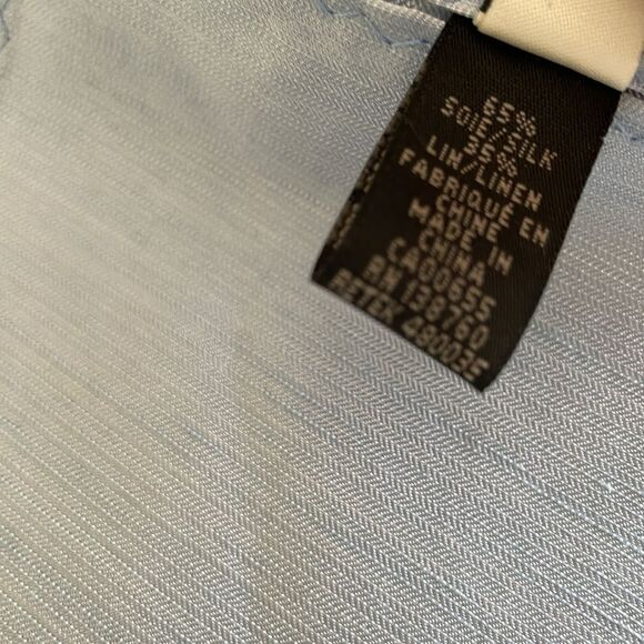 🇨🇦NWOT pale blue silk/linen pocket square - Picture 4 of 4